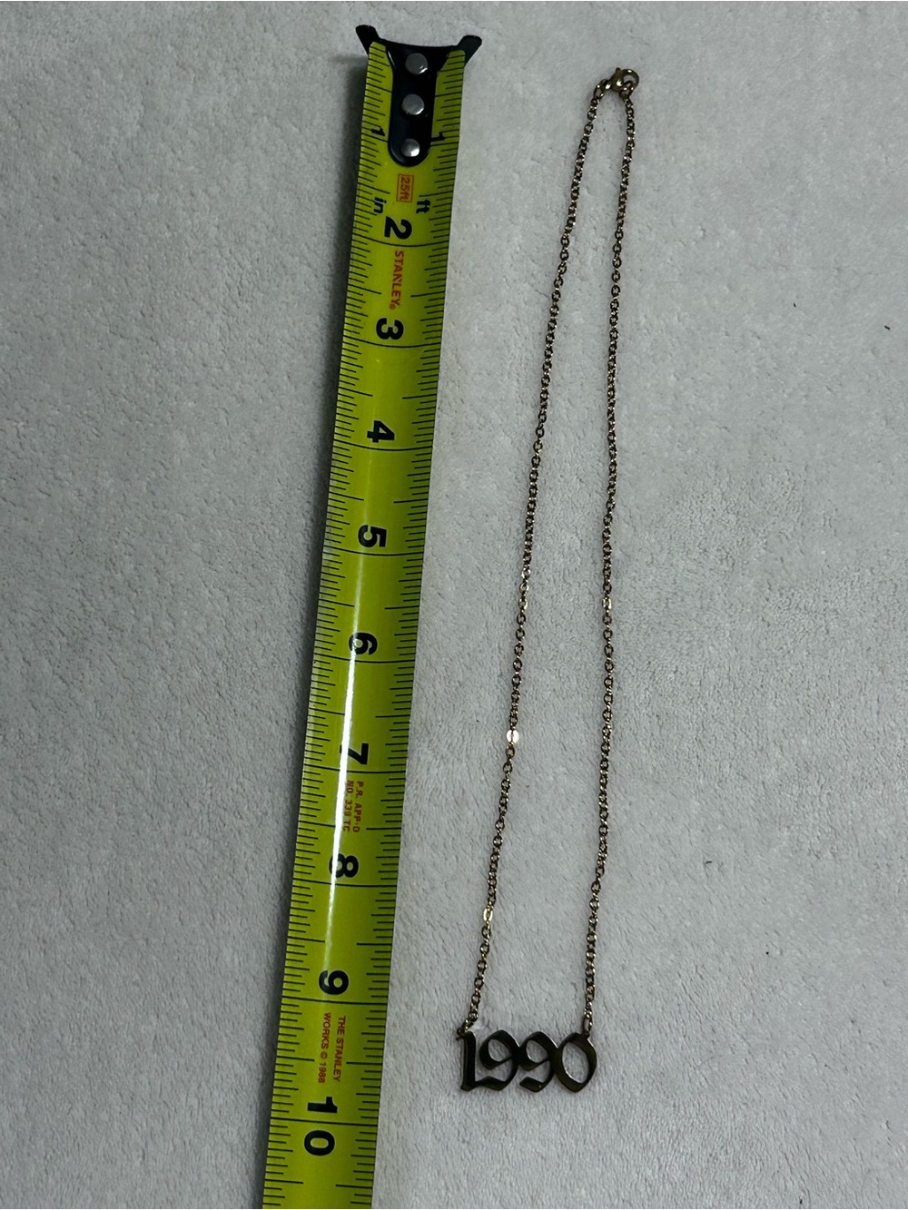 1990 gold necklace chain costume jewelry birth year alt pendant 90s her gift